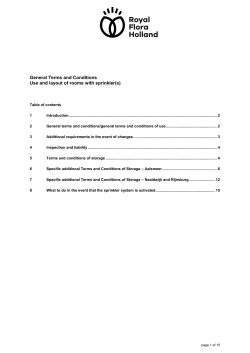 General Terms and Conditions Use and layout of rooms with
