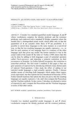 ABSTRACT. Consider two standard quantified