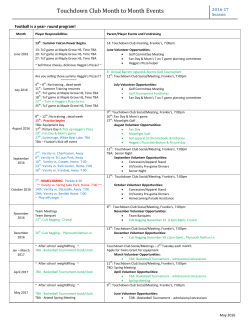 Touchdown Club Month to Month Events
