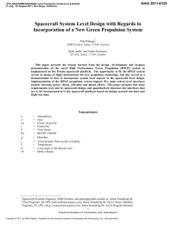 Spacecraft System Level Design with Regards to Incorporation of a