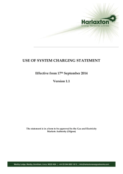 USE OF SYSTEM CHARGING STATEMENT