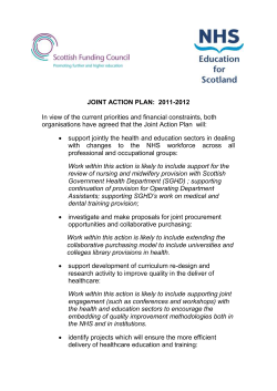SFC/NES Joint Action plan 2011-2012