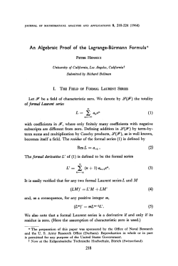 An Algebraic Proof of the Lagrange-Btirmann Formula