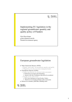 Implementing EU legislation in the regional groundwater quantity