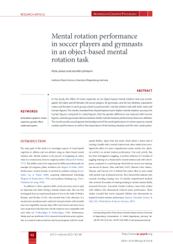 Mental rotation performance in soccer players and gymnasts in an