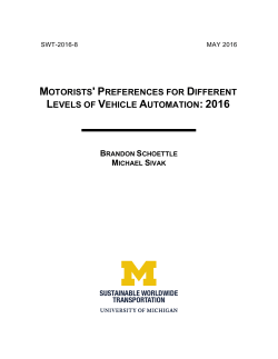 motorists` preferences for different levels of vehicle automation: 2016