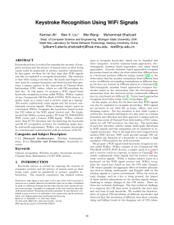 Keystroke Recognition Using WiFi Signals - MSU CSE