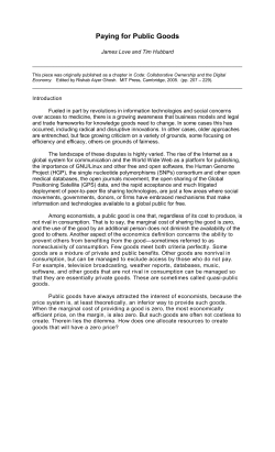 Paying for Public Goods - Consumer Project on Technology