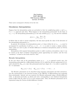 Osculatory Interpolation