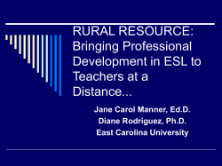 RURAL REACH: Providing an ESL Education to Teachers at a