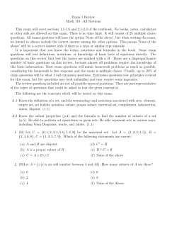 Exam 1 Review Math 118 &ndash;All Sections This