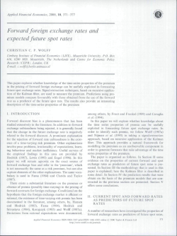 Forward foreign exchange rates and expected future spot rates