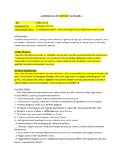 Job Description for ISD #318 Head Coaches Title: Head Coach