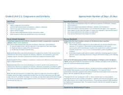 Grade 8 Unit 2.1: Congruence and Similarity