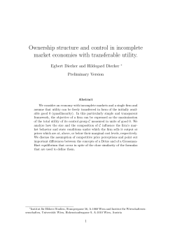 Ownership structure and control in incomplete market economies