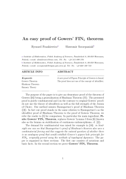 An easy proof of Gowers` FINk theorem