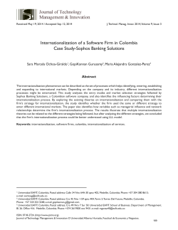 Internationalization of a Software Firm in Colombia Case