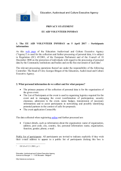 Privacy Statement - EU Aid Volunteers
