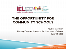 Community Schools - Institute for Educational Leadership