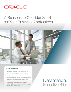 5 Reasons to Consider SaaS for your Business Applications