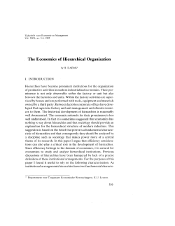 The Economics of Hierarchical Organization - Lirias