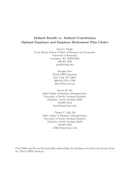 Defined Benefit vs. Defined Contribution Optimal Employee and