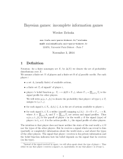 Bayesian games: incomplete information games