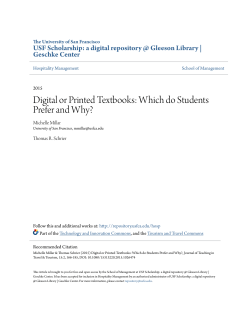 Digital or Printed Textbooks: Which do Students Prefer and Why?