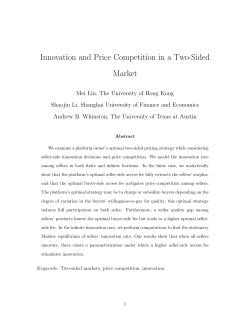 Innovation and Price Competition in a Two