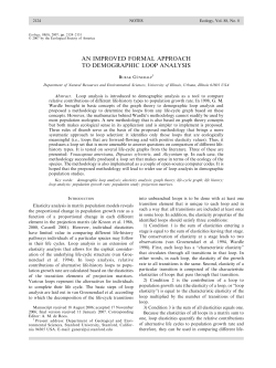 an improved formal approach to demographic loop analysis