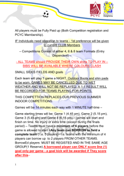 All players must be Fully Paid up (Both Competition registration and