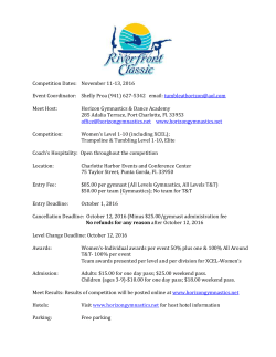 Competition Dates: November 11-13, 2016 Event Coordinator