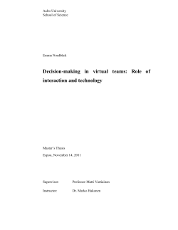 Decision-making in virtual teams
