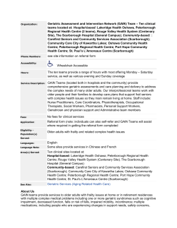 Geriatric Assessment and Intervention Network (GAIN) Team &ndash; Ten