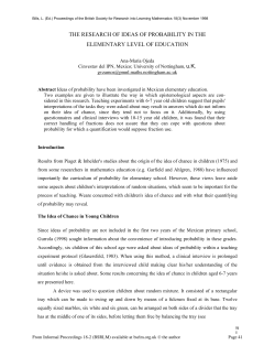 The Research of Ideas of Probability in the Elementary