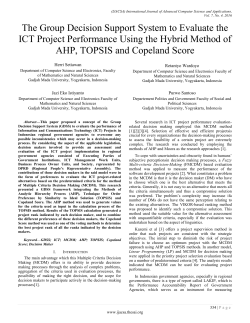 The Group Decision Support System to Evaluate the Ict Project