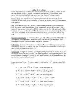 Setting Reserve Prices