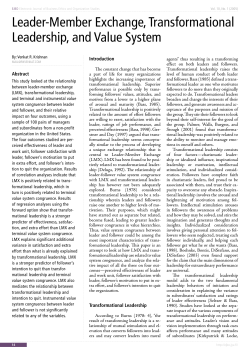 Leader-Member Exchange, Transformational Leadership, and Value