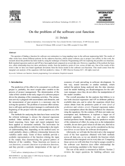 On the problem of the software cost function