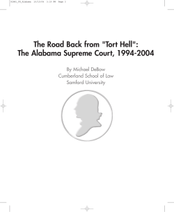 The Road Back from "Tort Hell": The Alabama Supreme Court, 1994