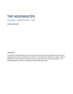 the headmaster - Marshall Education Group