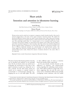 Short article Intention and attention in ideomotor learning