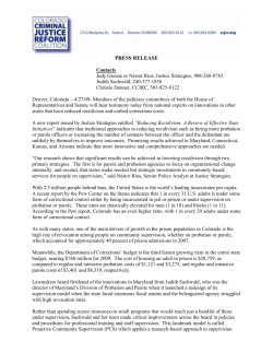 Press Release on &ldquo;Reducing Recidivism: A