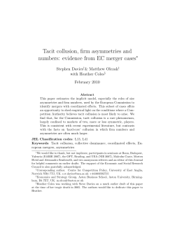 Tacit collusion, firm asymmetries and numbers: evidence from EC