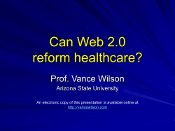 Can Web 2.0 Reform Healthcare?