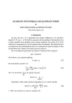 Quadratic polynomials and quadratic forms