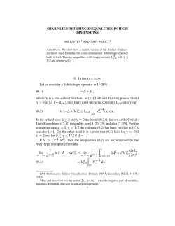 SHARP LIEB-THIRRING INEQUALITIES IN HIGH DIMENSIONS Let