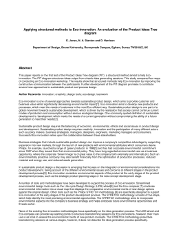 Applying structured methods to Eco-innovation. An evaluation