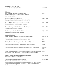 CURRICULUM VITAE - Center for International Development and