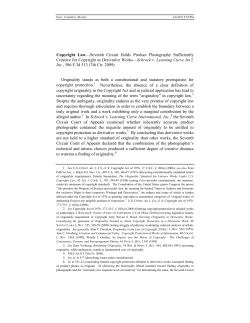 Copyright Law&mdash;Seventh Circuit Holds Product Photography